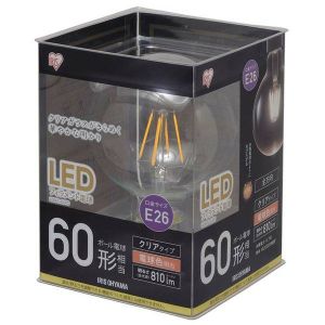 アイリスオーヤマ IRIS LEDフィラメント電球 ボール球タイプ60形 電球色 クリアタイプ LDG7L-G-FC