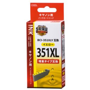 オーム電機 OHM オーム電機 キヤノン互換 BCI-351XLY 染料イエロー 01-4162 INK-C351XLB-Y