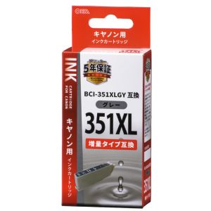 オーム電機 OHM オーム電機 キヤノン互換 BCI-351XLGY 染料グレー 01-4163 INK-C351XLB-GY