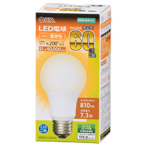 オーム電機 OHM オーム電機 LDA7L-G AG53 LED電球 LED電球 E26 60形相当 電球色 810lm 06-3083