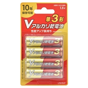 オーム電機 OHM オーム電機 LR6VB4P Vアルカリ乾電池 単3形 4本パック