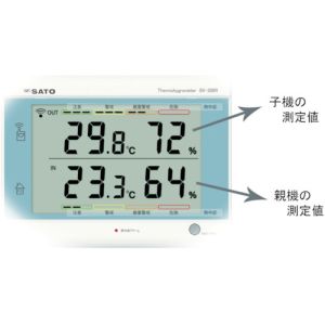 佐藤計量器製作所 skSATO 佐藤計量器 SK-300R 最高最低無線温湿度計 8420-00