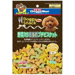 ドギーマンハヤシ DoggyMan ドギーマン ドギースナックバリュー 野菜入り低脂肪プチビスケット 80g