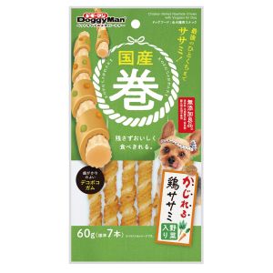 ドギーマンハヤシ DoggyMan ドギーマン 国産巻 かじれる鶏ササミ 野菜入り 60g 標準6本 2085970