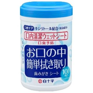 白十字 白十字 口内清潔ウエットシート ボトルタイプ 100枚入