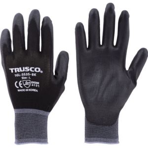 トラスコ TRUSCO トラスコ カラーナイロン手袋PU手のひらコート ブラック L TGL-3535-BK-L